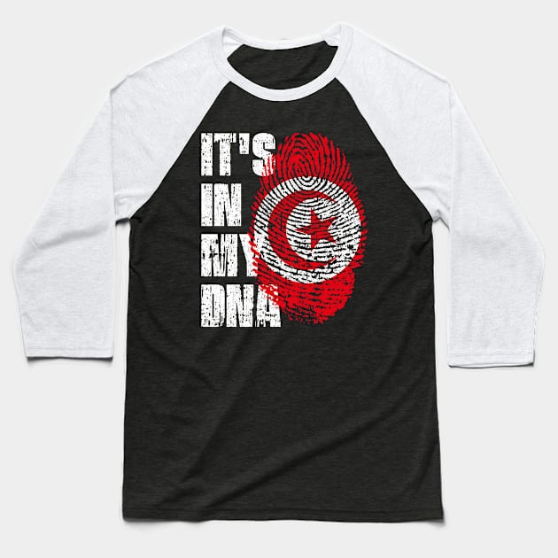 IT'S IN MY DNA Tunisia Flag Boy Girl Gift Baseball T-Shirt by simonStufios